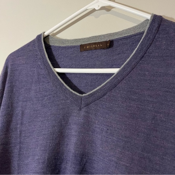 J. Hilburn Merino Cashmere V-neck Sweater in Purple size XL - Picture 2 of 7